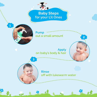 Mamaearth Milky Soft Head to Toe Wash With Oats, Milk, and Calendula for Babies | 2-in-1 Tear-Free Body Wash & Shampoo | Moisturizes and Soothes Skin | 400 ml